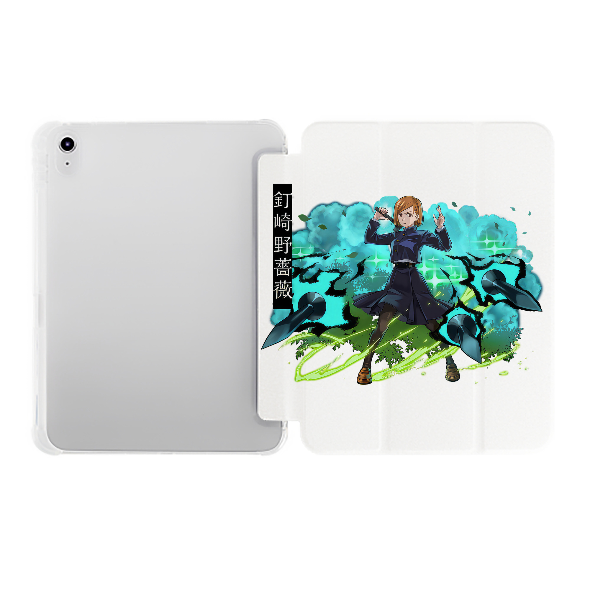 （画像用） 呪術廻戦 Jujutsu Kaisen IPad ケース ペン収納付き 三つ折りスタンド PUレザー×シリコン 対応機種9.5/10.5/10.9インチ